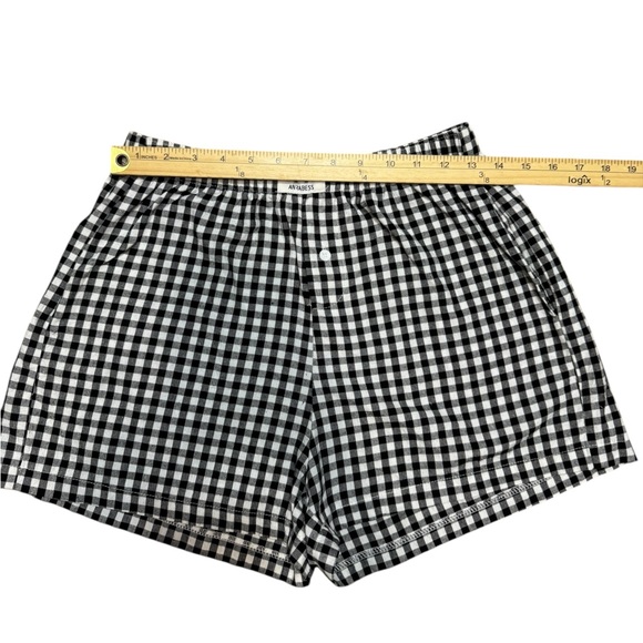 ANRABESS Women's Gingham Check Shorts Plaid Sleep & Lounge Black and White - Picture 12 of 16